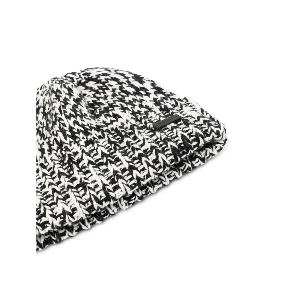Saint Laurent Cuffed Logo Patch Beanie