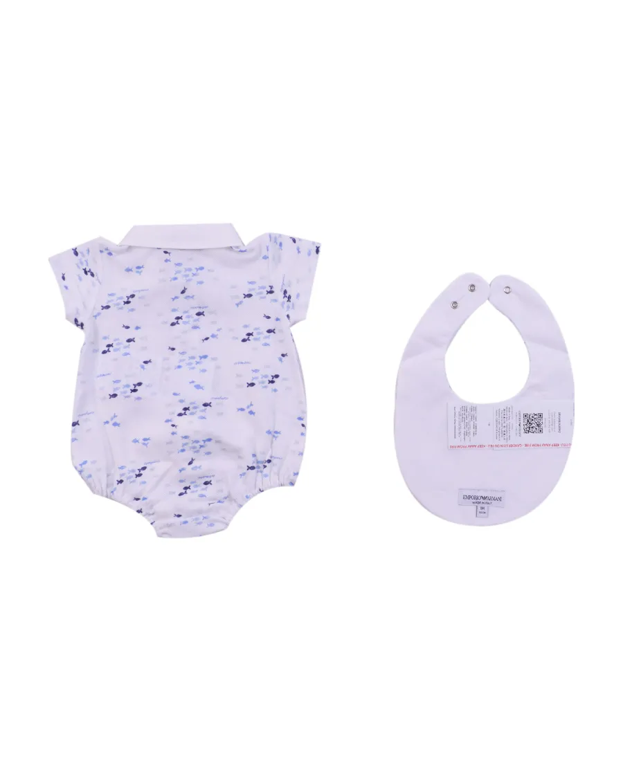 Emporio Armani Kids All-Over Fish Printed Bodysuit
