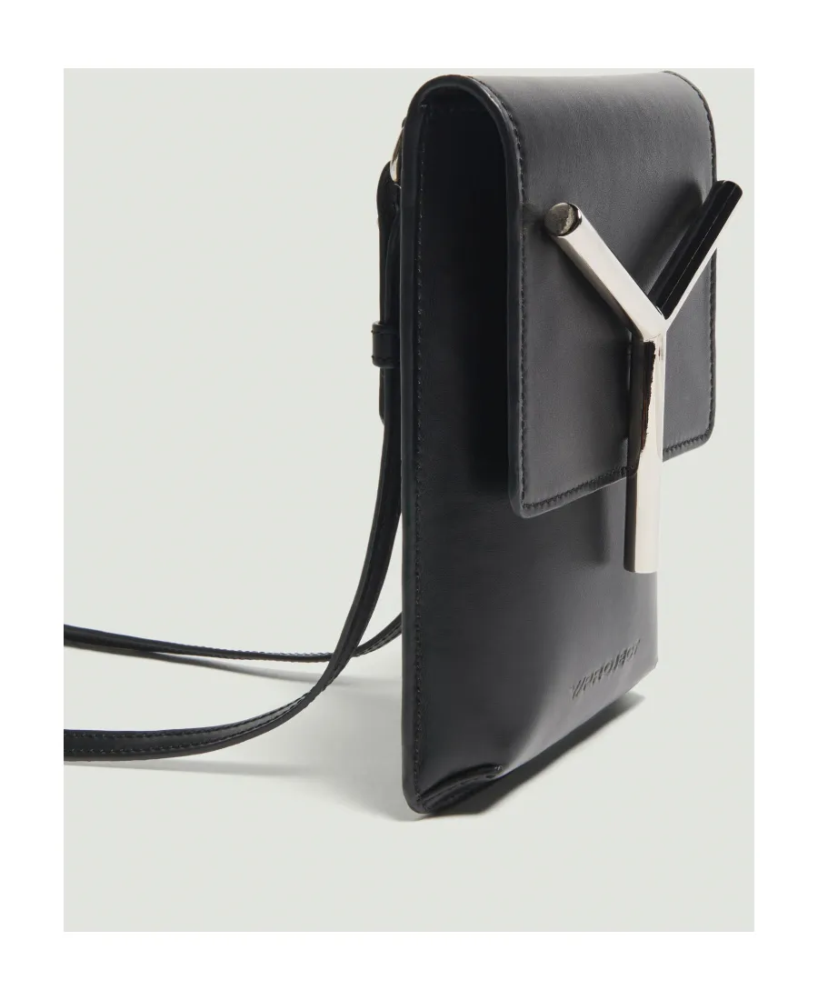 Y-Plaque Detail Crossbody Bag