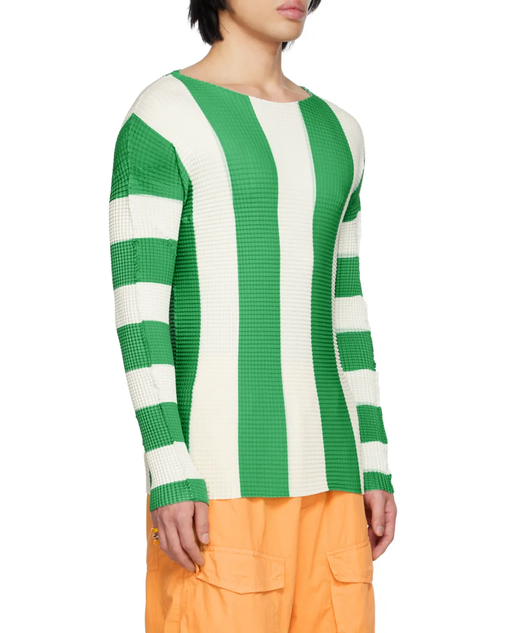 Pleated Striped T- Shirt