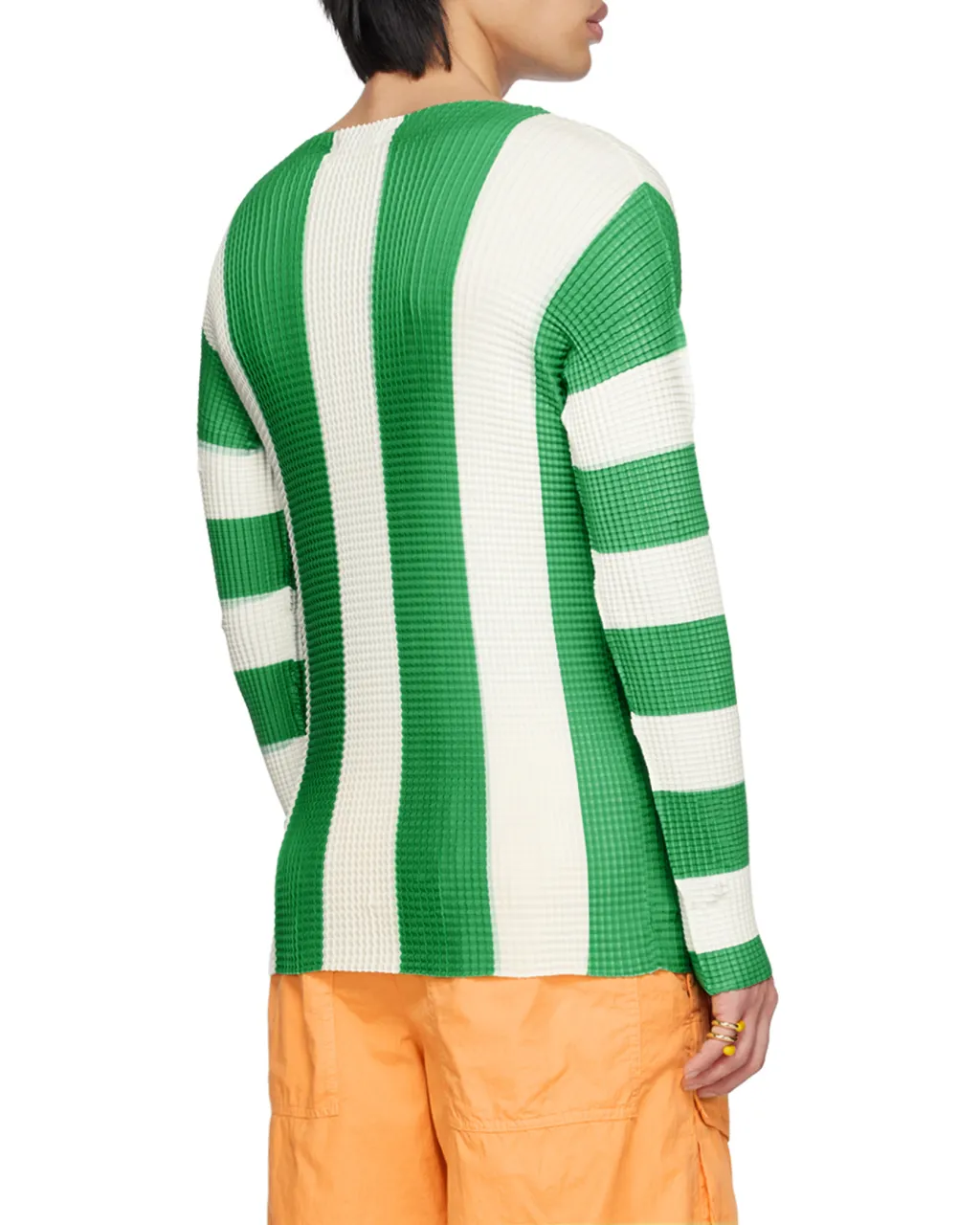 Pleated Striped T- Shirt
