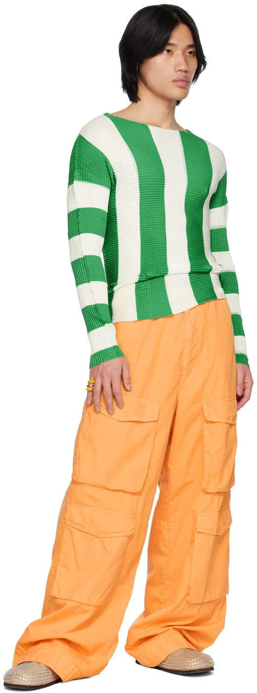 Pleated Striped T- Shirt