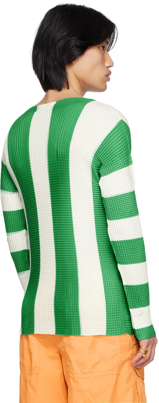 Pleated Striped T- Shirt
