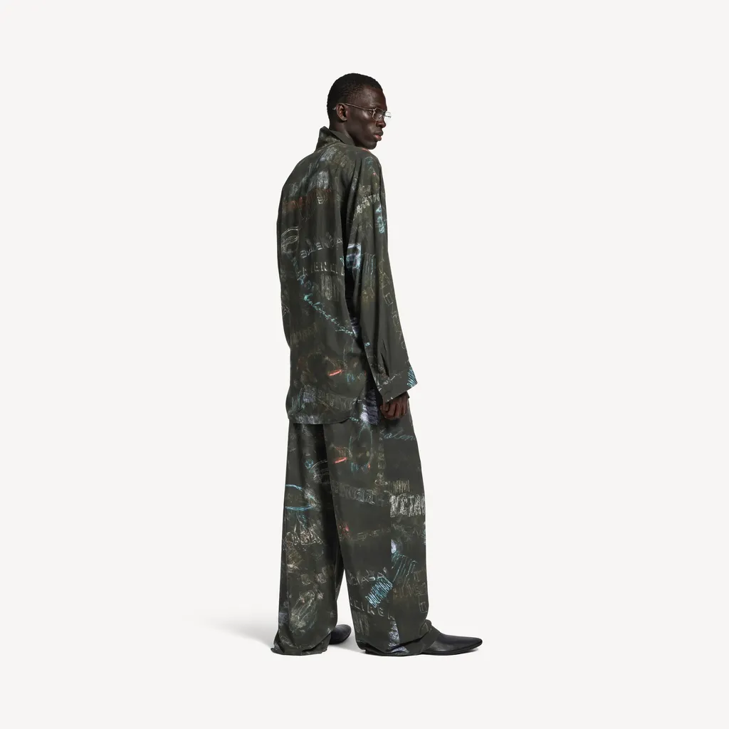 Washed Crayon Allover Long Sleeve Cocoon Shirt