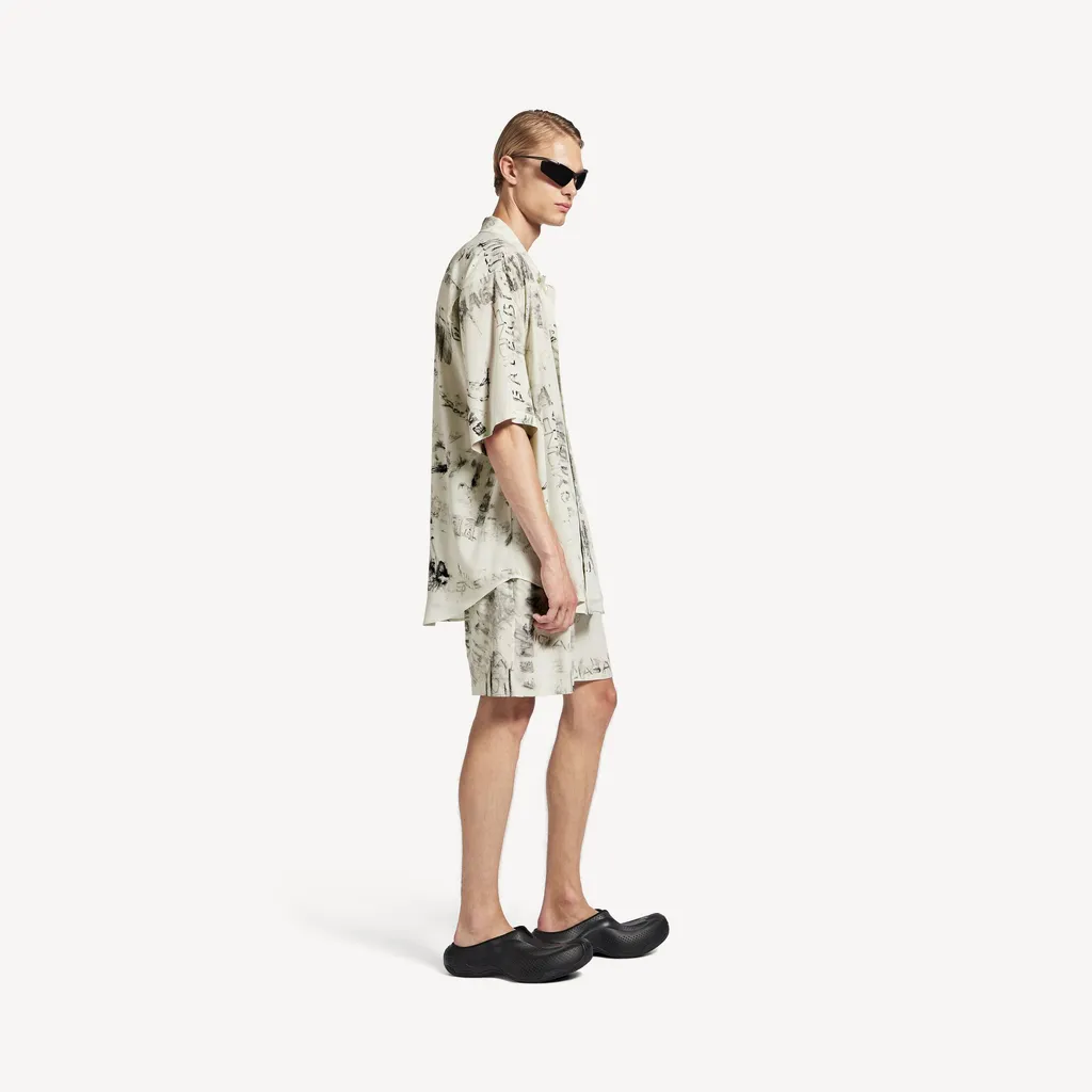 Washed Crayon Allover Short Sleeve Minimal Shirt