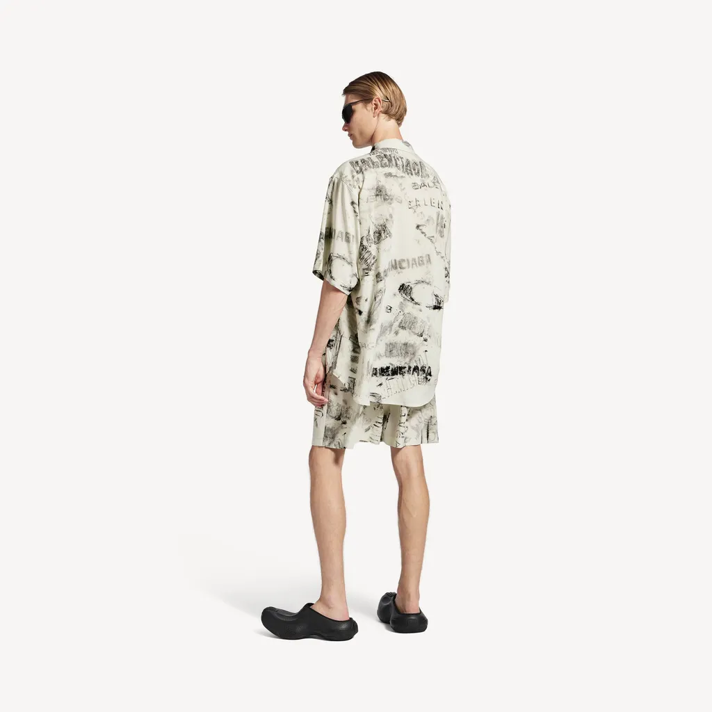 Washed Crayon Allover Short Sleeve Minimal Shirt
