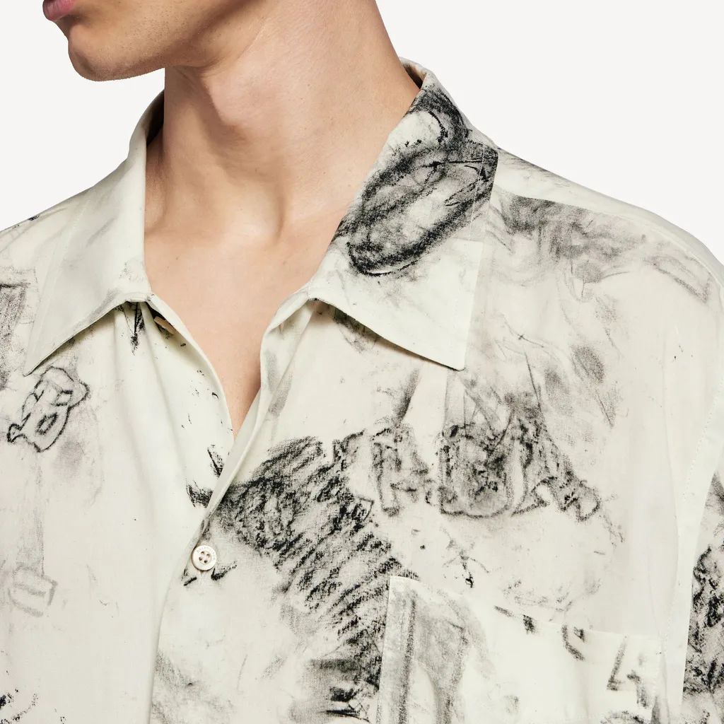 Washed Crayon Allover Short Sleeve Minimal Shirt