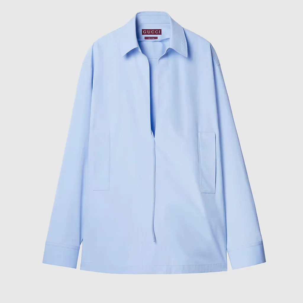 Embossed Cotton Poplin Shirt