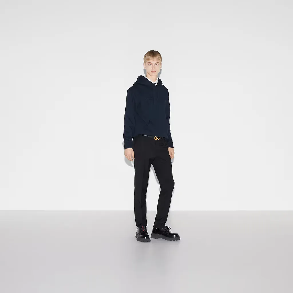 Embroidered Cotton Jersey Hooded Sweatshirt