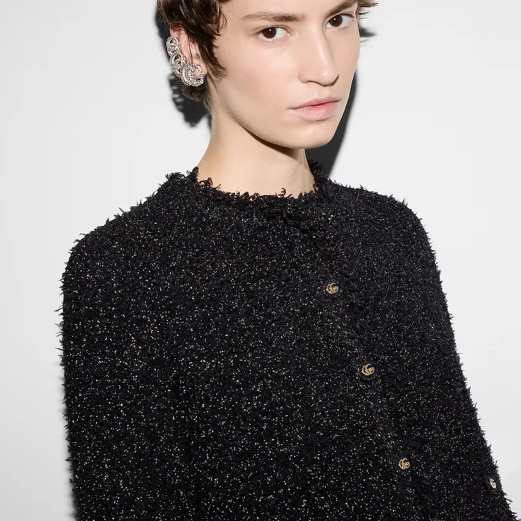 Lamé Woven Cardigan