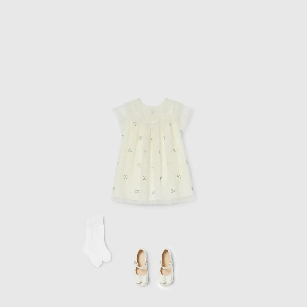 Baby Embroidered Gg Tulle Dress