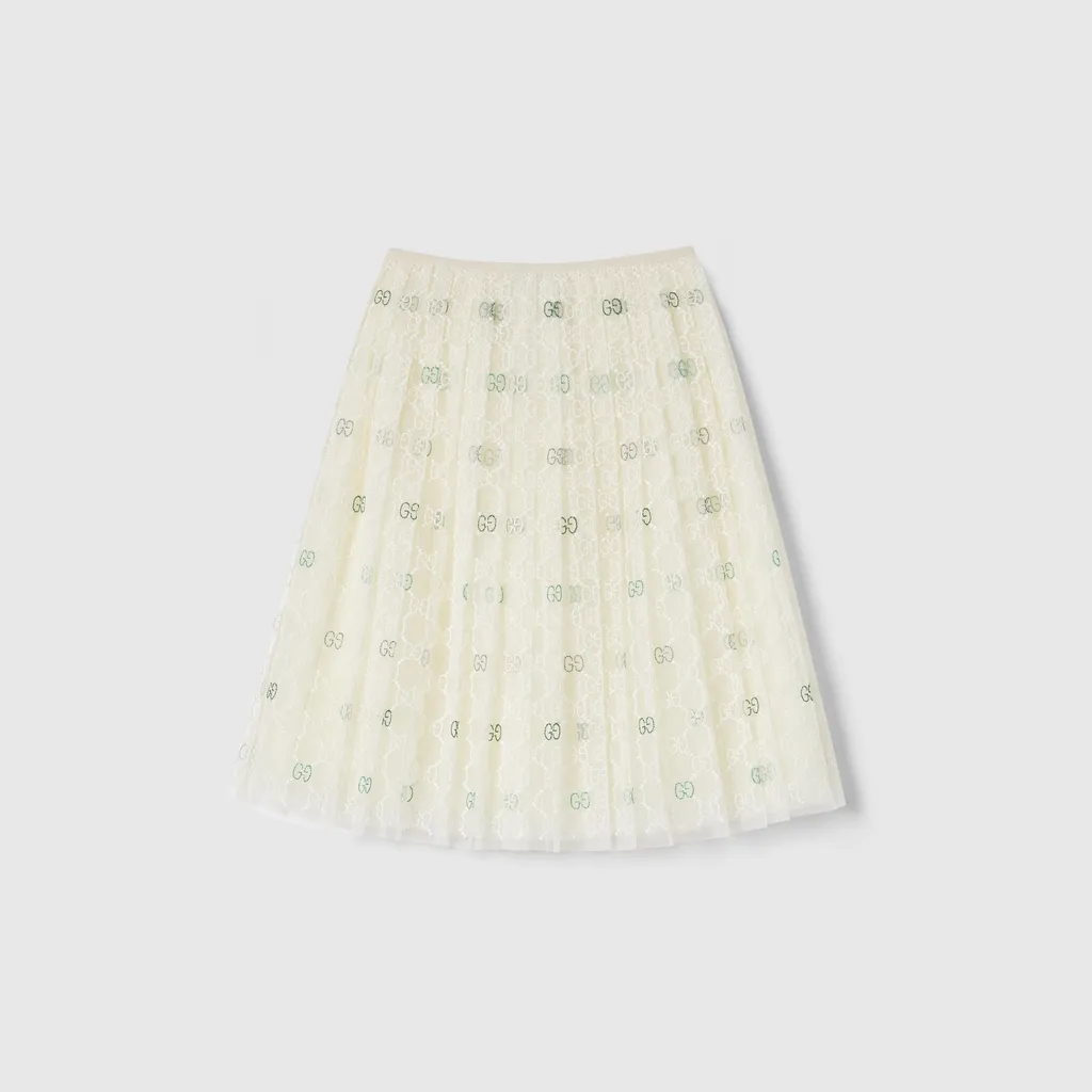 Children's Embroidered Gg Tulle Skirt
