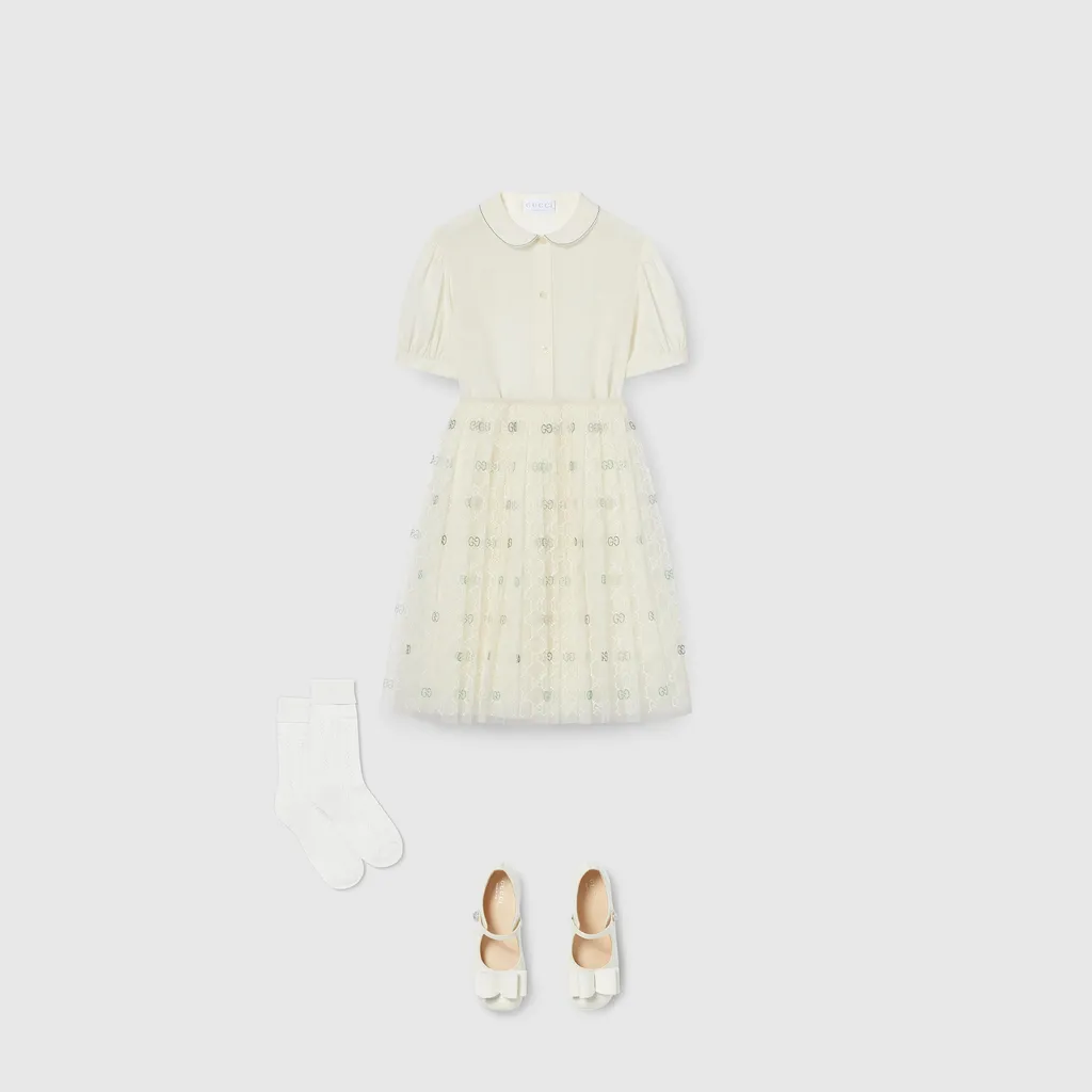 Children's Embroidered Gg Tulle Skirt