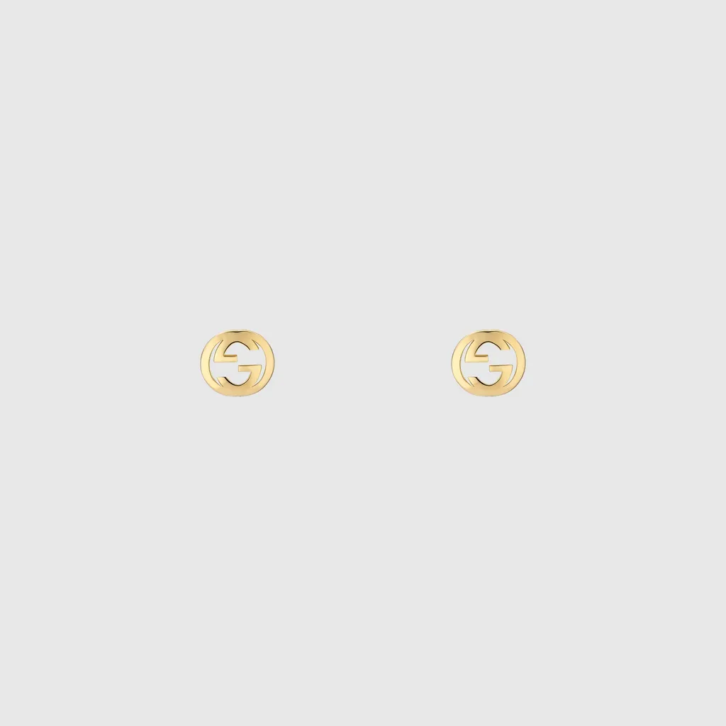 Gucci Interlocking 18K Stud Earrings