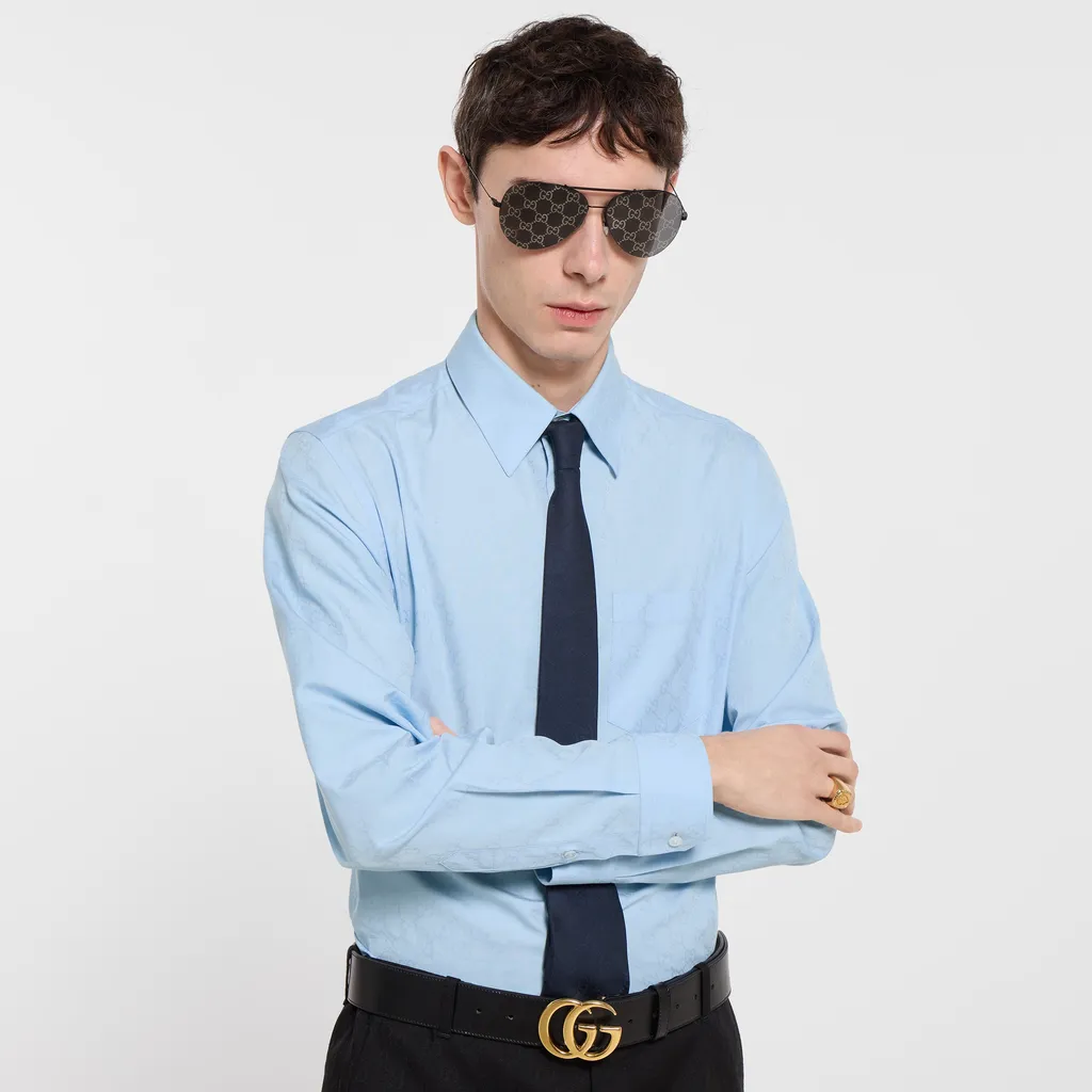 Gg Silk Cotton Tie