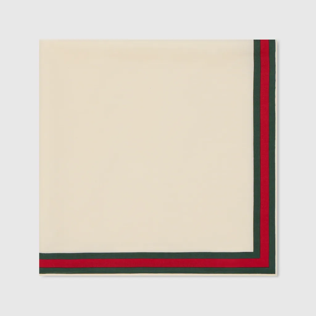 Cotton Silk Pocket Square With Web