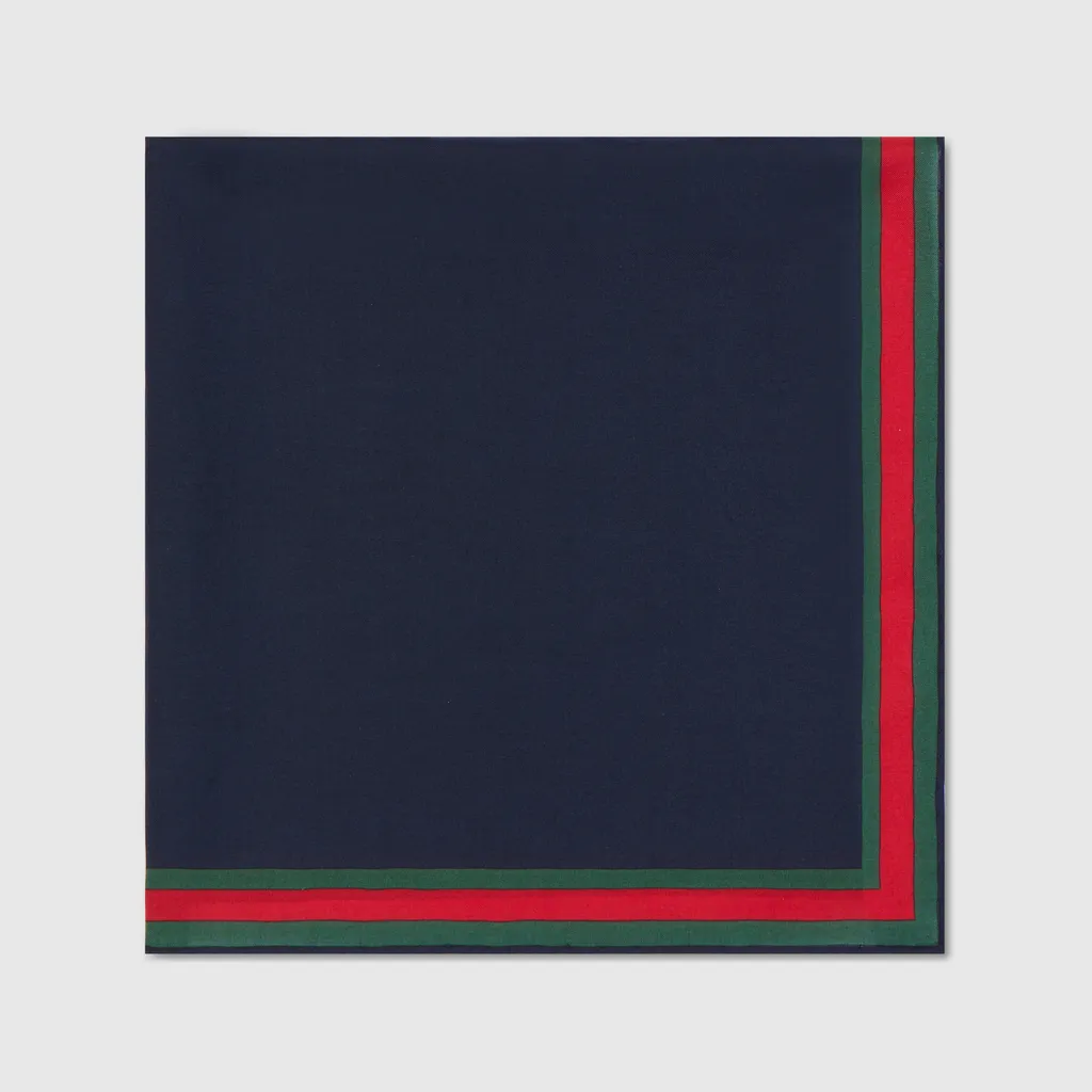 Cotton Silk Pocket Square With Web