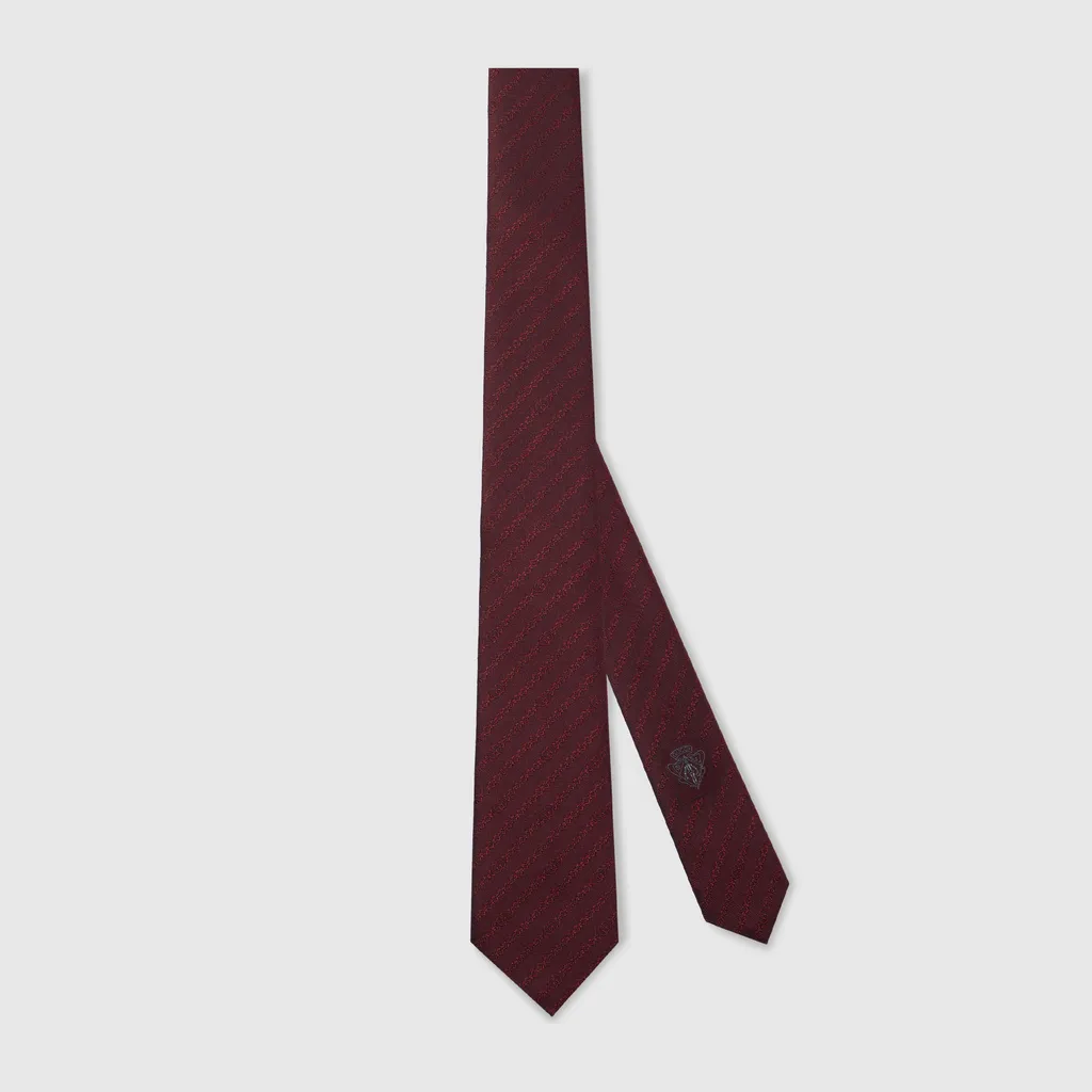 Interlocking G Chain Silk Tie