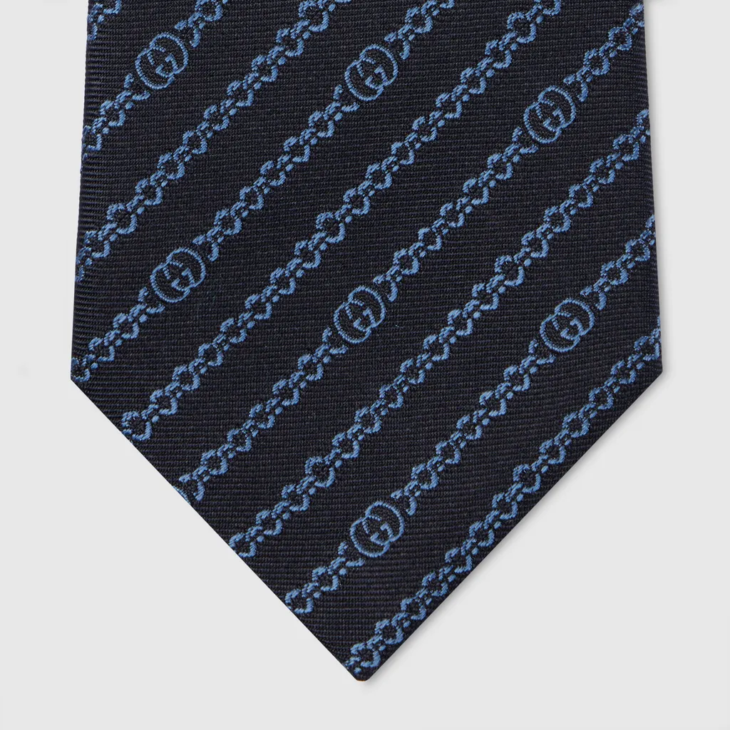 Interlocking G Chain Silk Tie