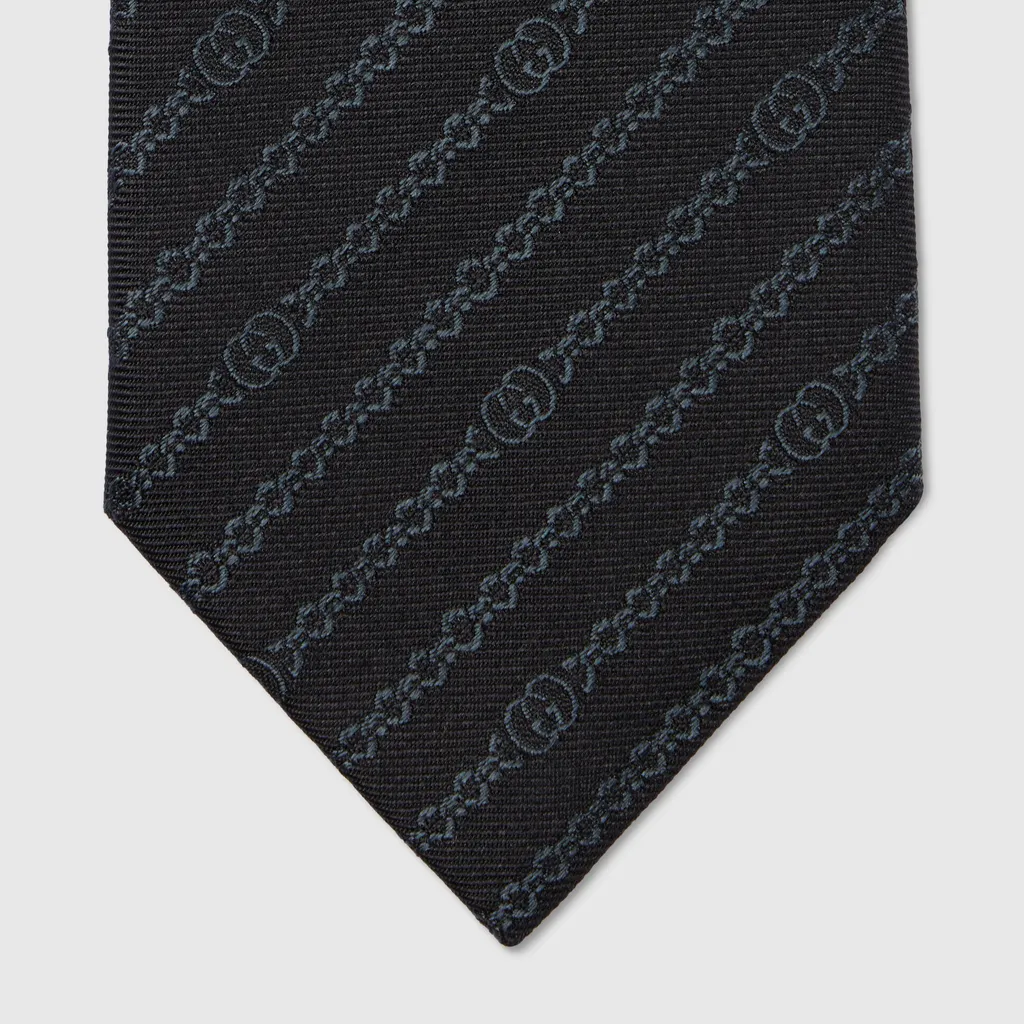 Interlocking G Chain Silk Tie