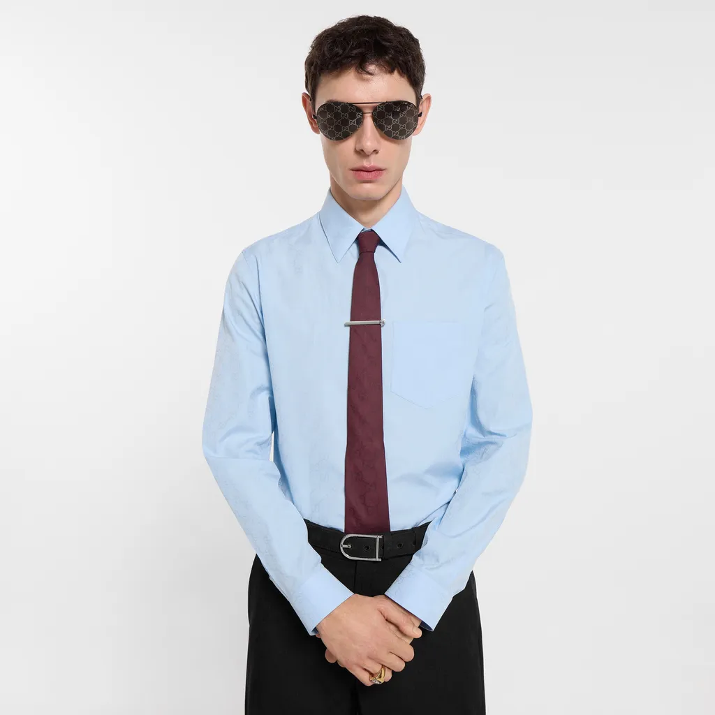 Gg Silk Cotton Tie