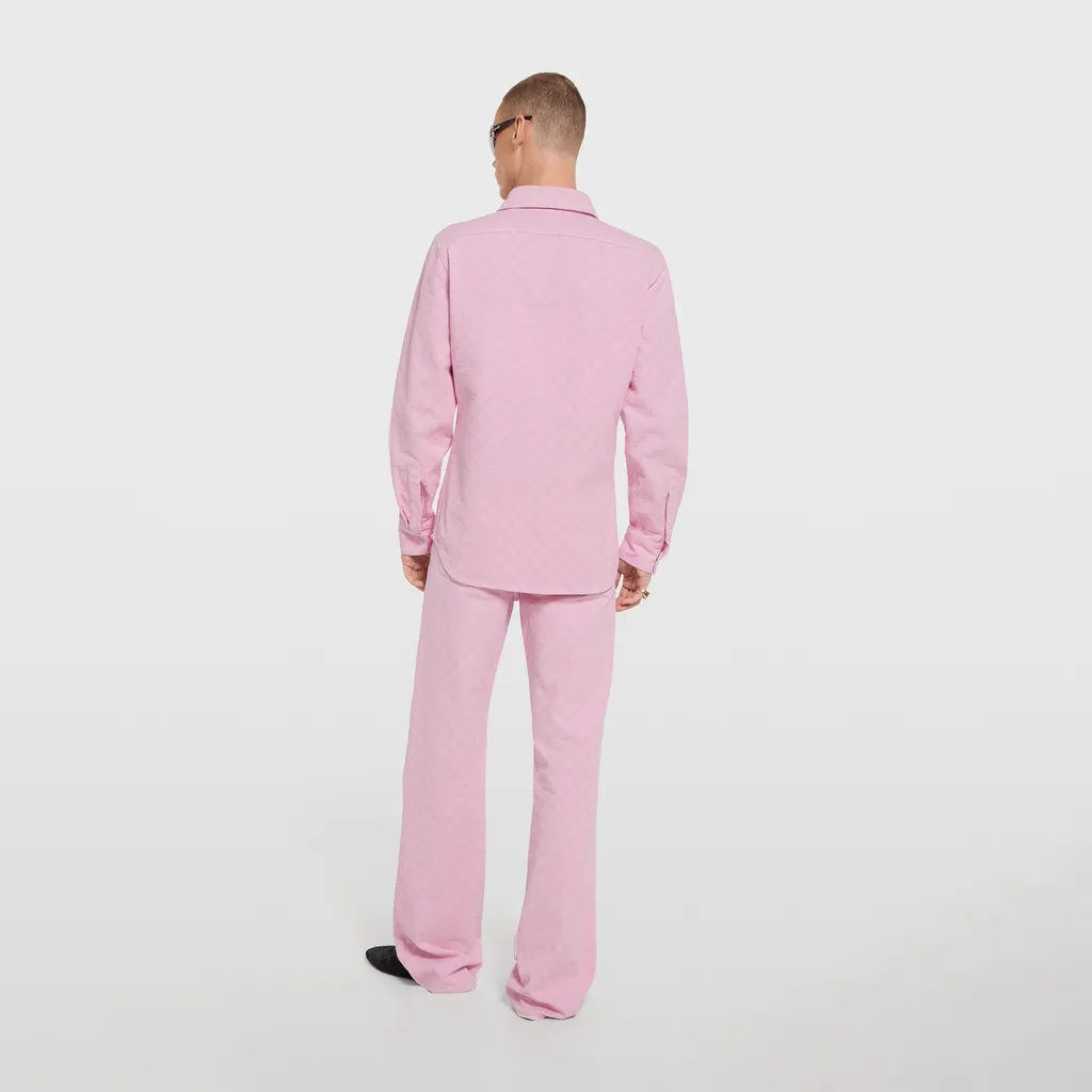 Dyed Gg Cotton Denim Jacquard Pants