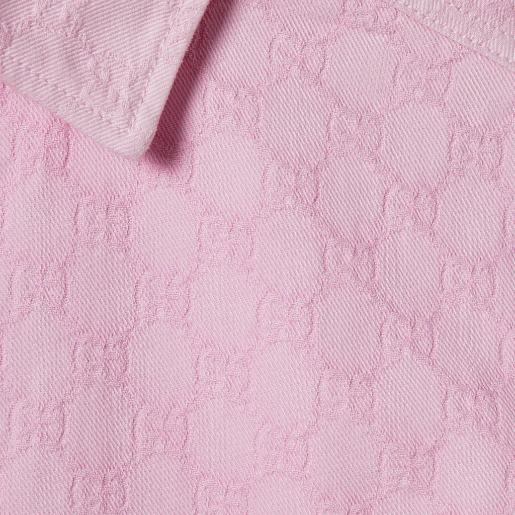 Dyed Gg Cotton Denim Jacquard Shirt