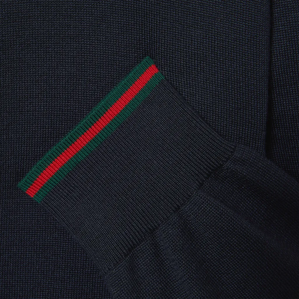 Wool Knit Cardigan With Web