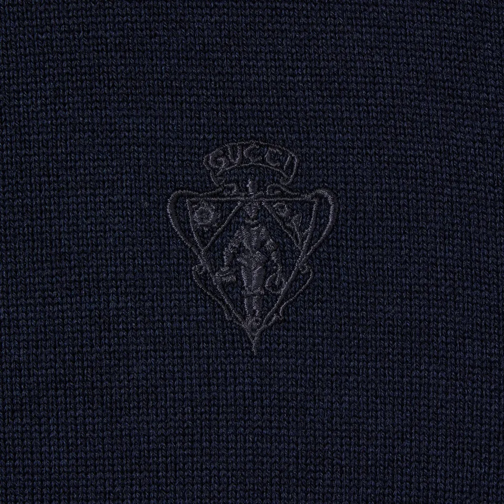 Knit Wool Sweater With Embroidery