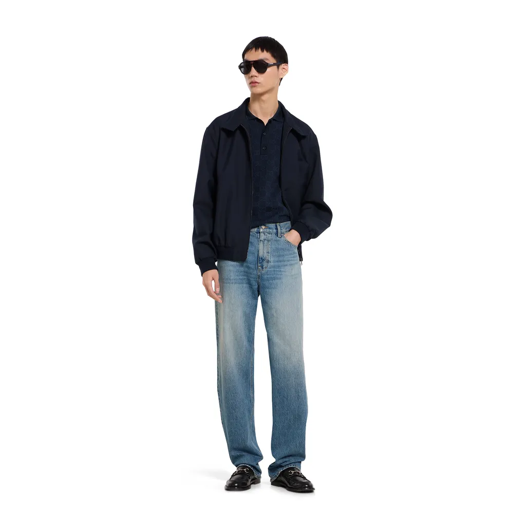 Gg Cotton Silk Jacquard Polo Shirt