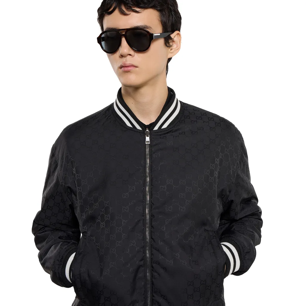 Reversible Nylon Twill Zip Jacket