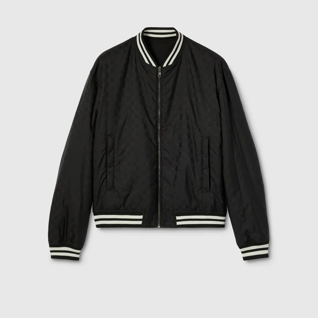 Reversible Nylon Twill Zip Jacket