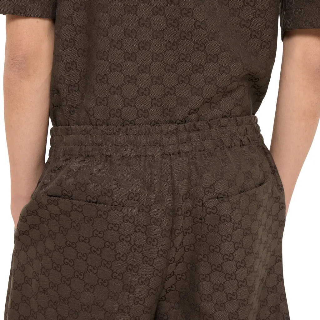 Gg Canvas Linen Blen Shorts
