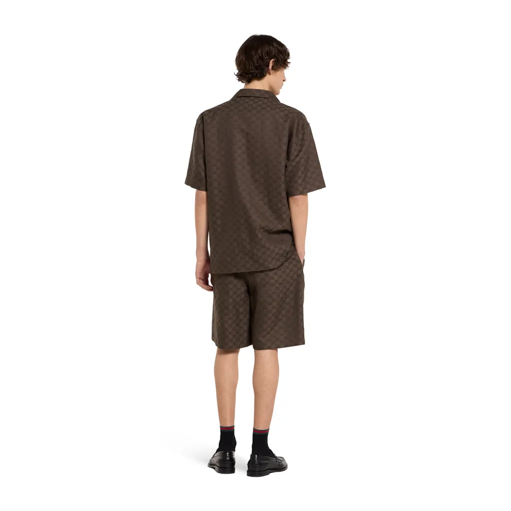 Gg Canvas Linen Blen Shorts