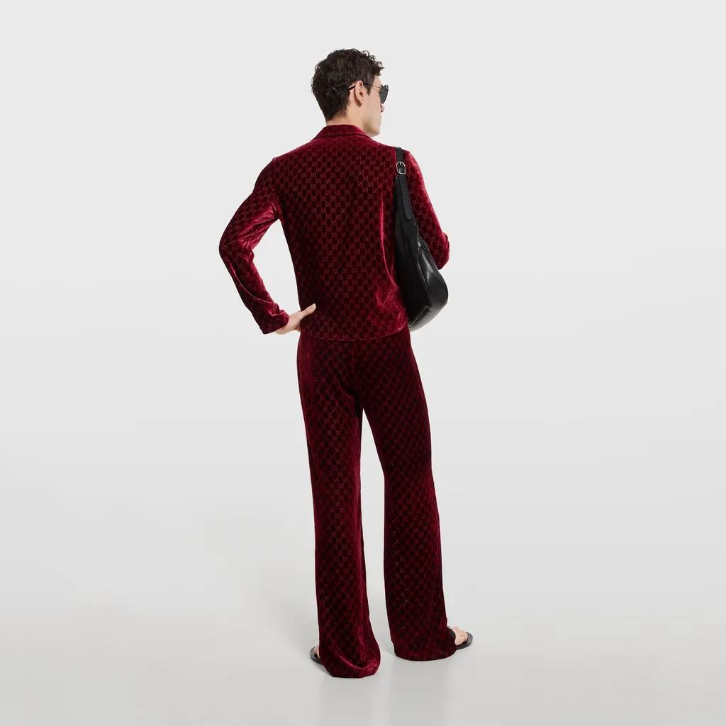 Gg Stretch Velvet Devoré Pants