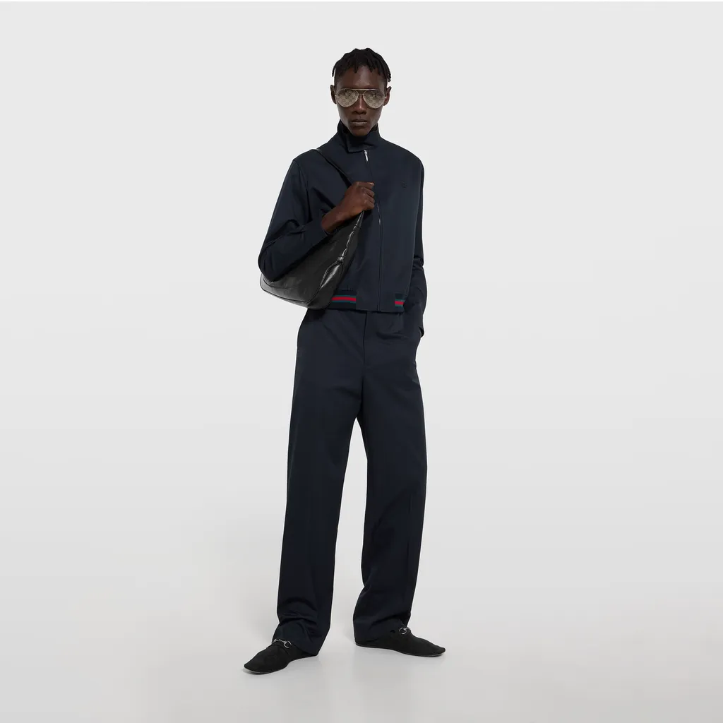 Cotton Twill Pants With Embroidery