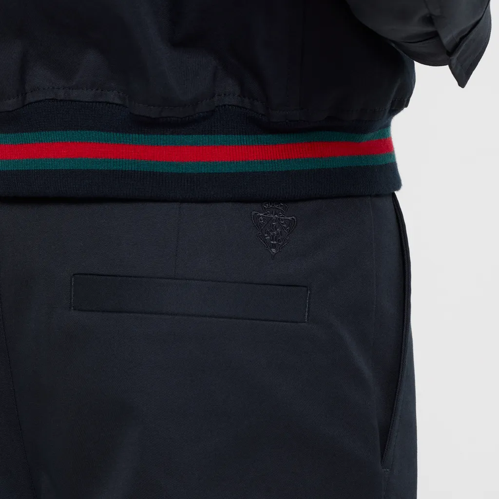 Cotton Twill Pants With Embroidery