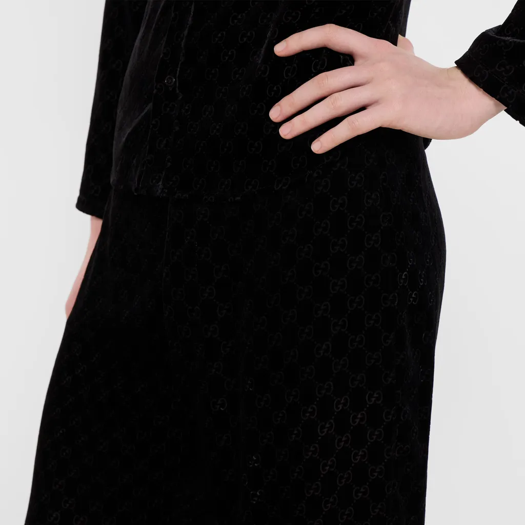 Gg Stretch Velvet Devoré Pants