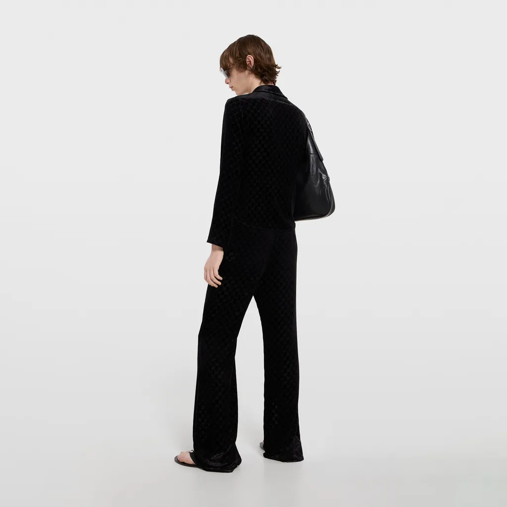 Gg Stretch Velvet Devoré Pants