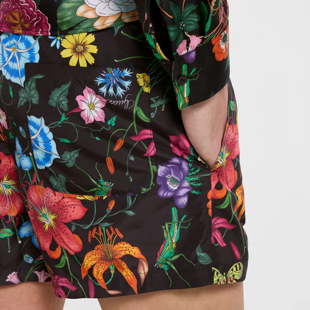 Printed Nylon Swim Shorts