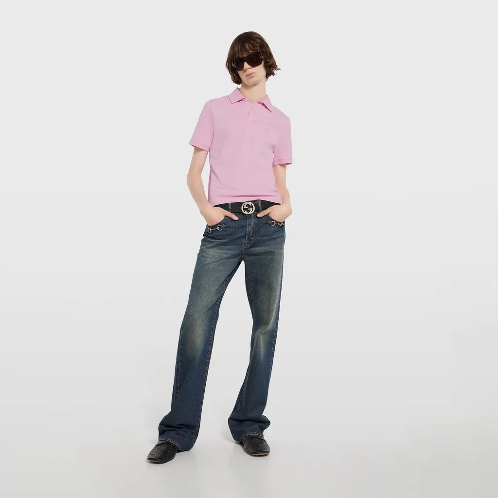 Cotton Piquet Polo Shirt With Embroidery