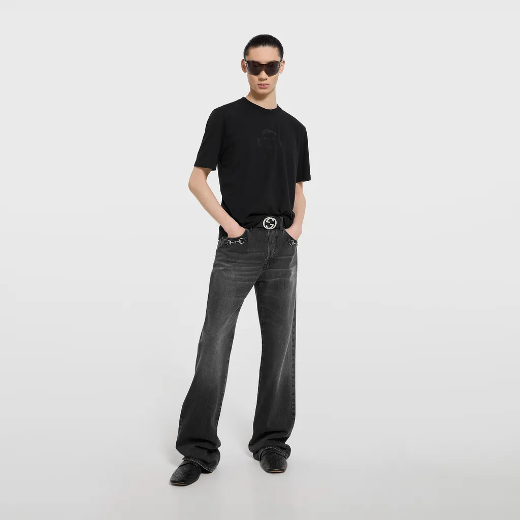 Cotton Jersey T-Shirt With Devoré Detail