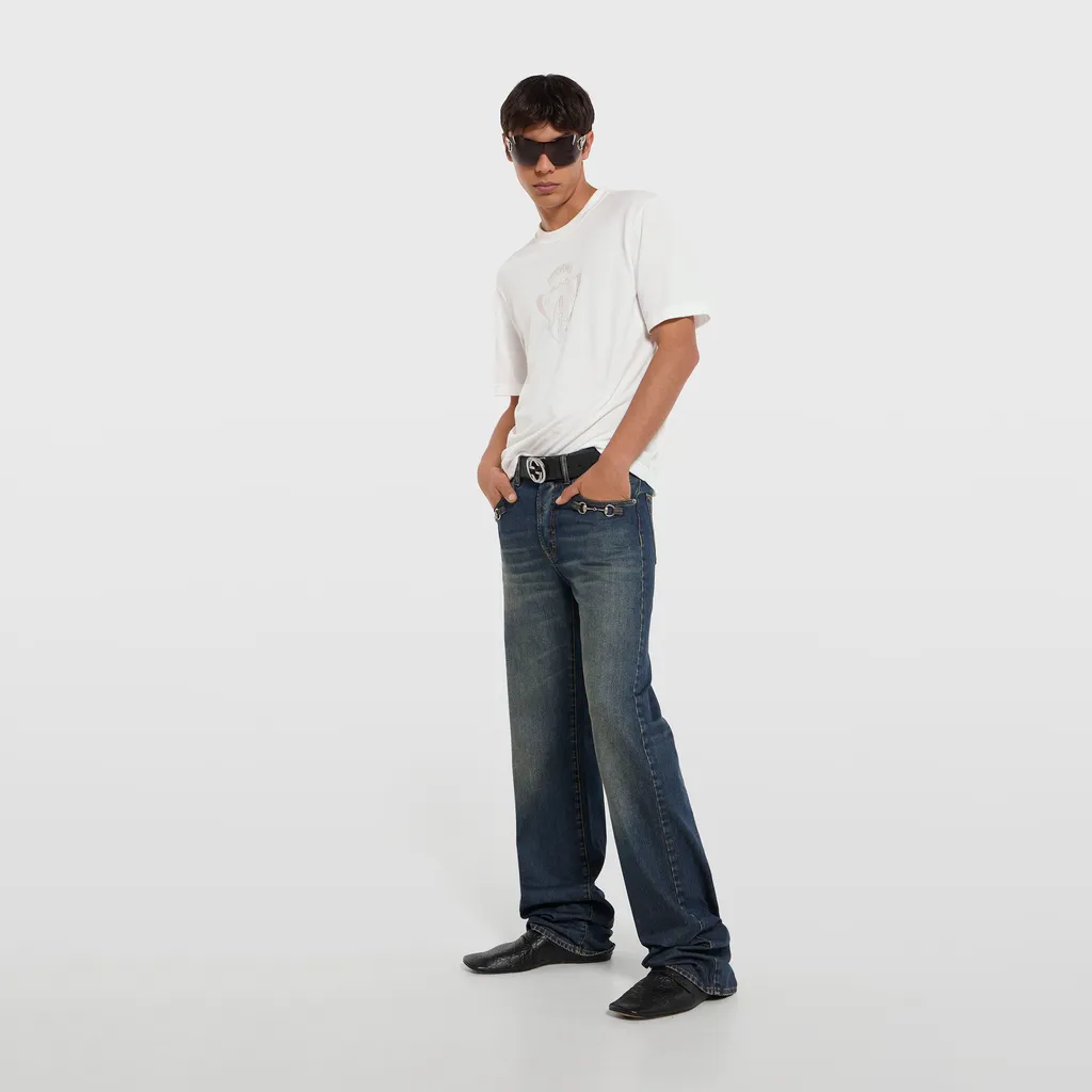 Cotton Jersey T-Shirt With Devoré Detail