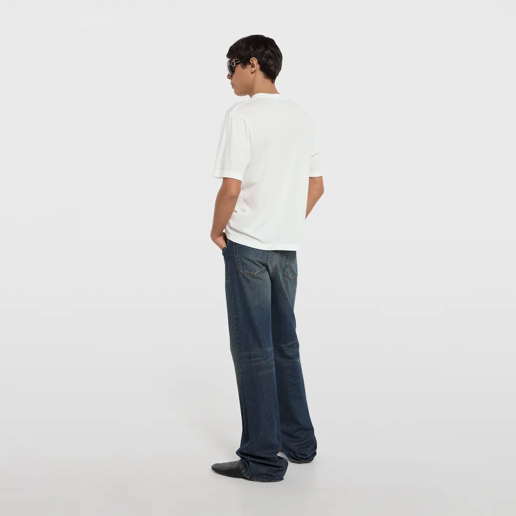 Cotton Jersey T-Shirt With Devoré Detail