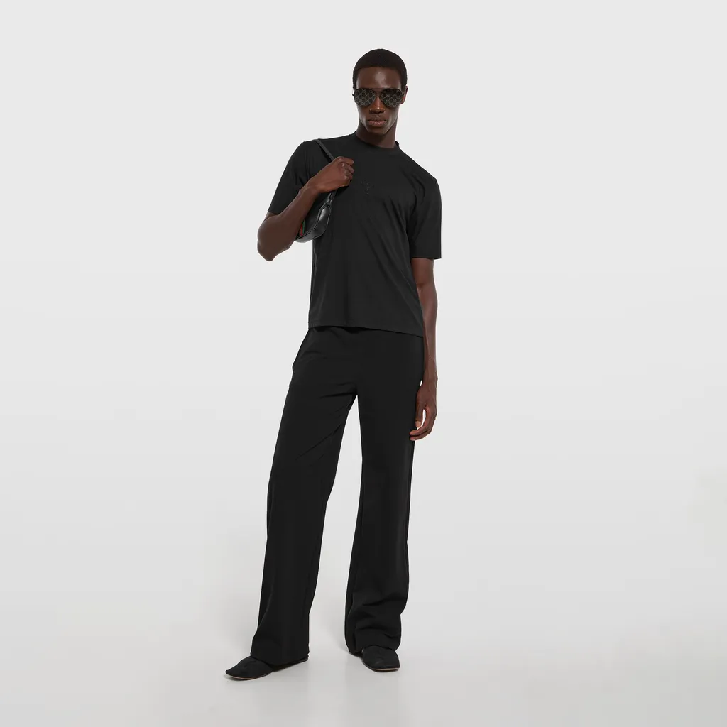 Soft Rayon Jersey T-Shirt With Embroidery