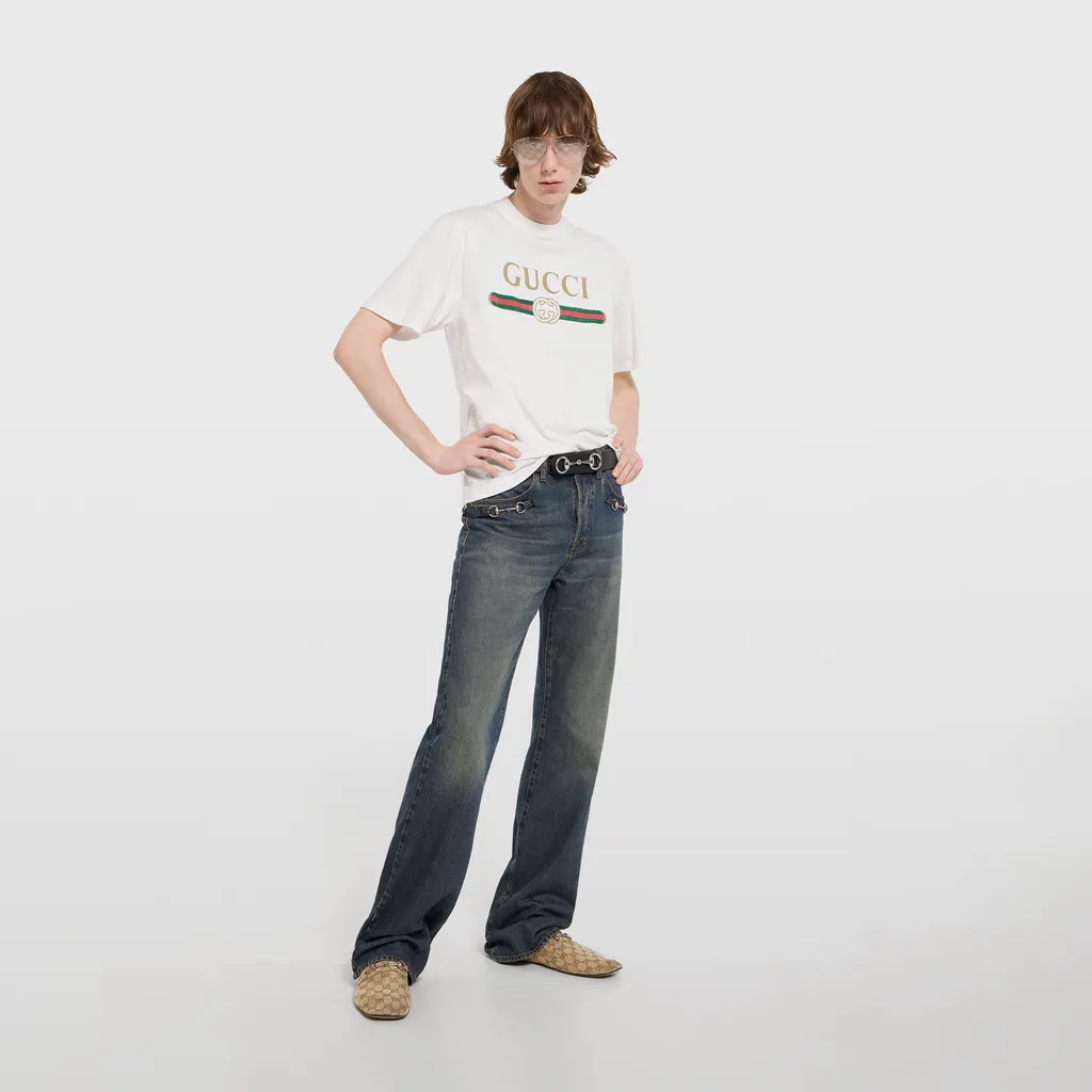Silk Blend Jersey T-Shirt With Print