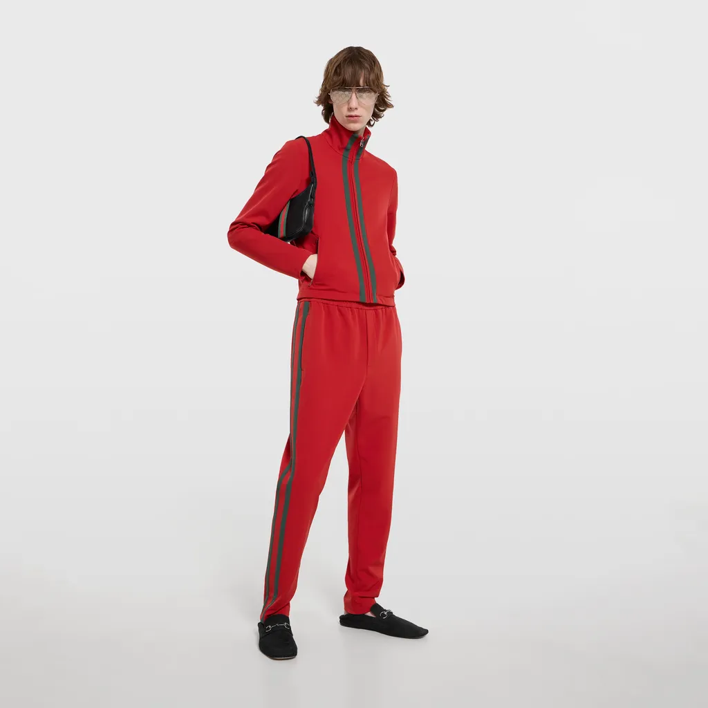 Stretch Nylon Sportswear Pants With Web