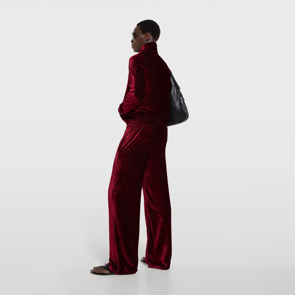 Gg Stretch Velvet Devoré Zipped Jacket