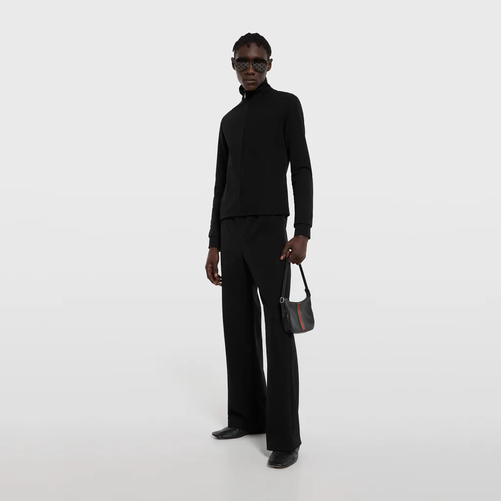 Stretch Nylon Gabardine Zip Jacket