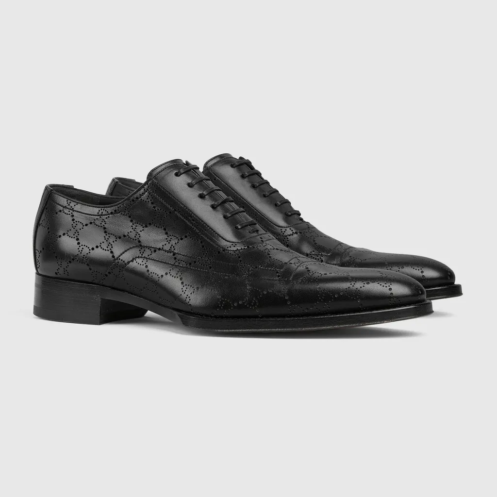 Lace-Up Shoe With Lasered Gg